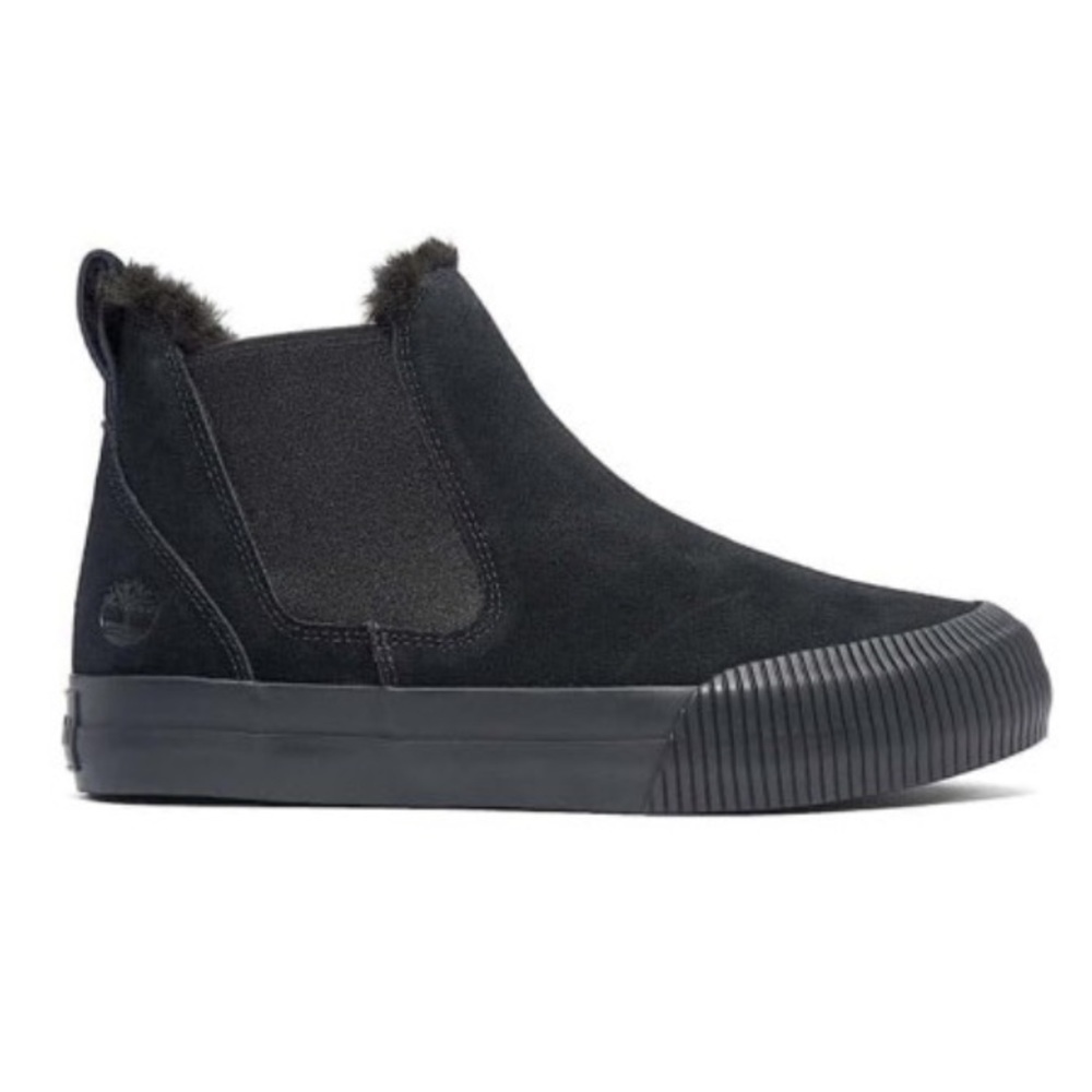 Timberland Women's Skyla Bay 2.0 Mid Warm Lined Sneakers in black suede
